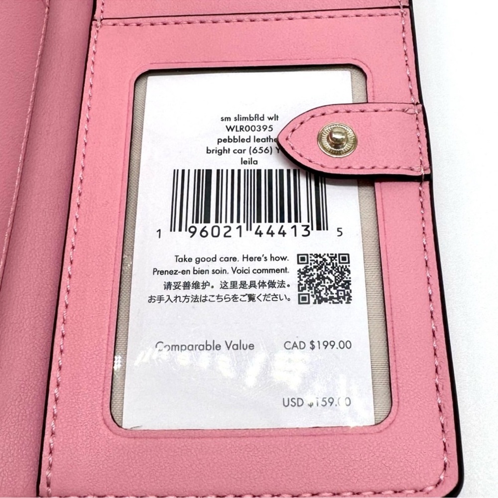 Kate Spade Leila Small Slim Bifold Wallet Pink - Picture 9 of 9